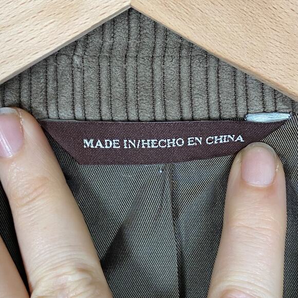 Vintage Perry Ellis Mens Corduroy Blazer XL 44R Brown Preppy Academia Professor - Picture 4 of 16